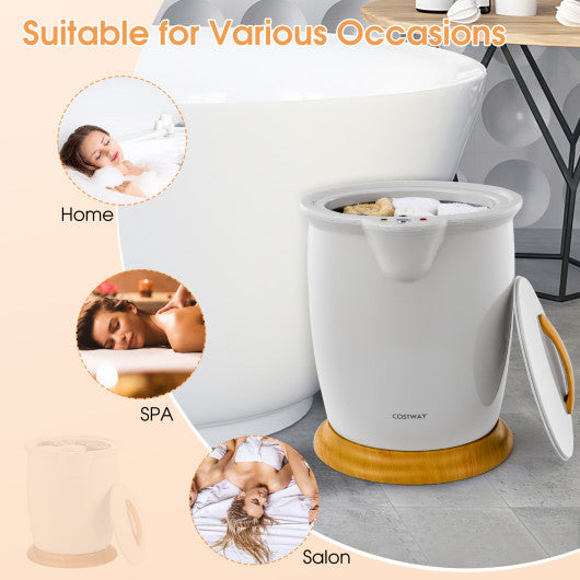 Bathroom Towel Warmer Bucket with Fragrance Holder and Auto Shut-Gray