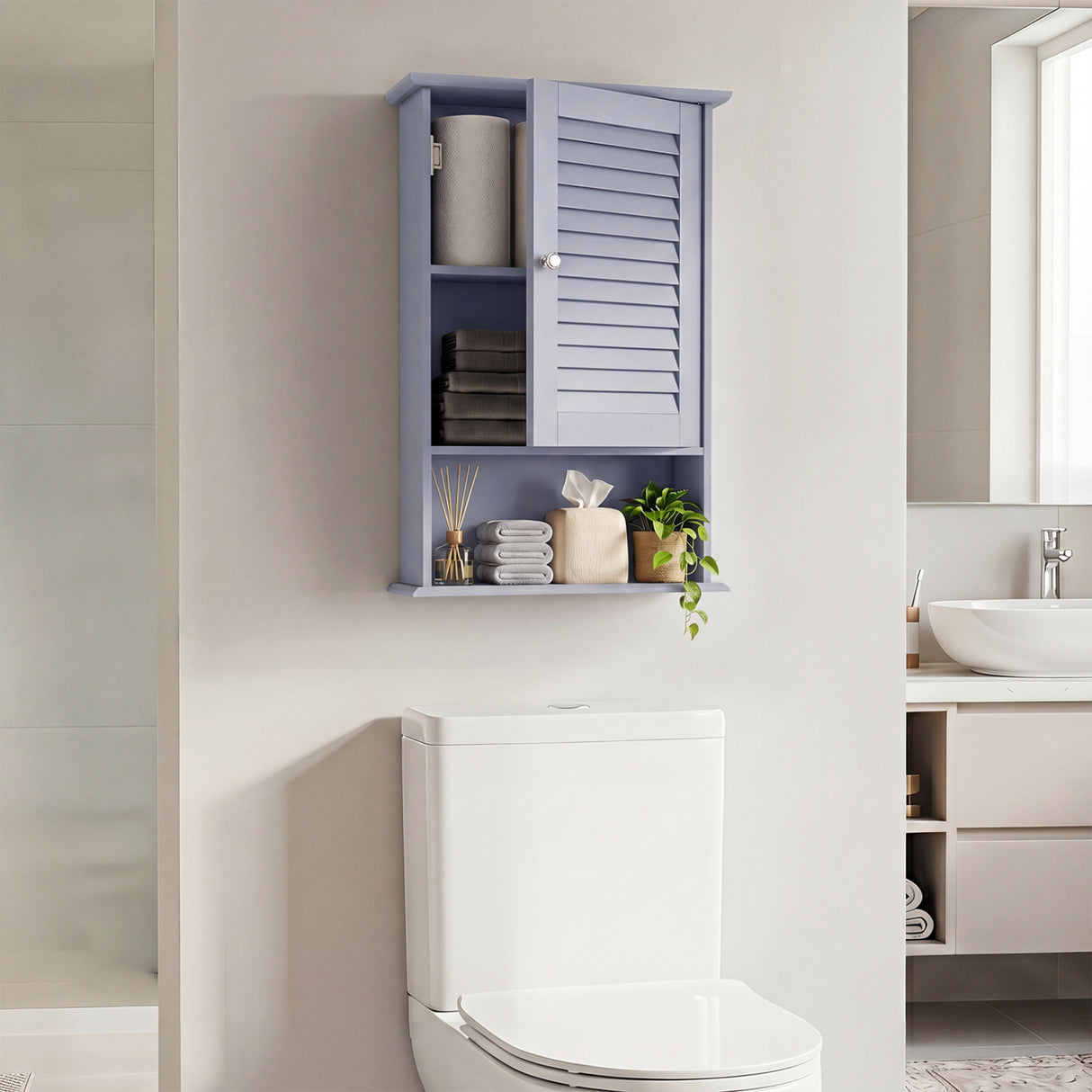 27.5 Inch H Wall Hanging Bathroom Storage Cabinet