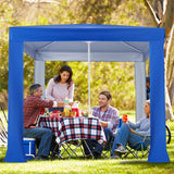 Beach Canopy Tent with Detachable Sidewall and Folding Table-Blue