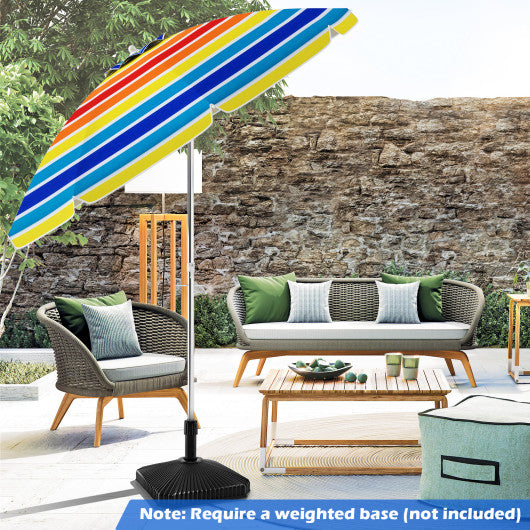 6.5 Feet Beach Umbrella with Carry Bag without Weight Base-Multicolor