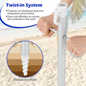 6.5 Feet Beach Umbrella with Carry Bag without Weight Base-Multicolor