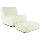 Bean Bag Chair with Ottoman and High Elasticity Sponge-Green