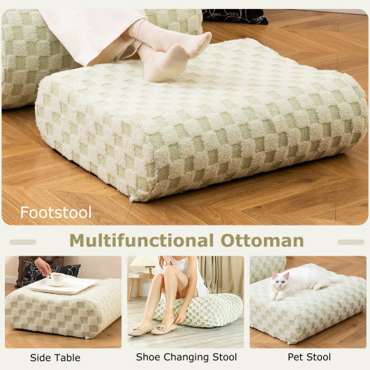 Bean Bag Chair with Ottoman and High Elasticity Sponge-Green