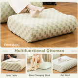 Bean Bag Chair with Ottoman and High Elasticity Sponge-Green