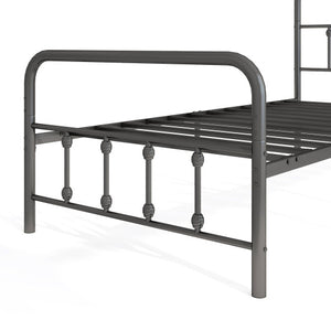 Bed Frame with Headboard and Under Bed Storage Black-Twin Size