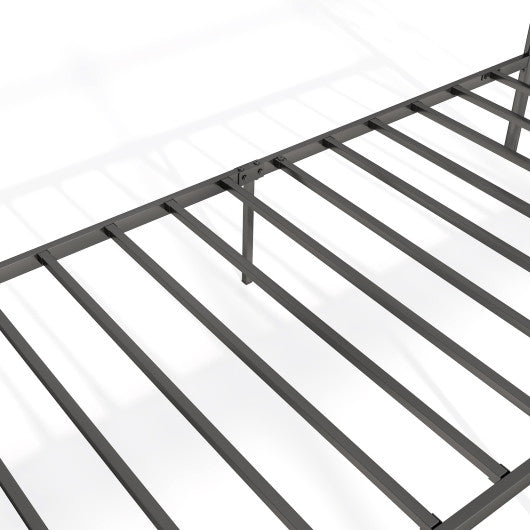 Bed Frame with Headboard and Under Bed Storage Black-Twin Size