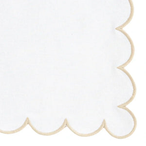 Beige Scalloped Edge Napkins - LongWave