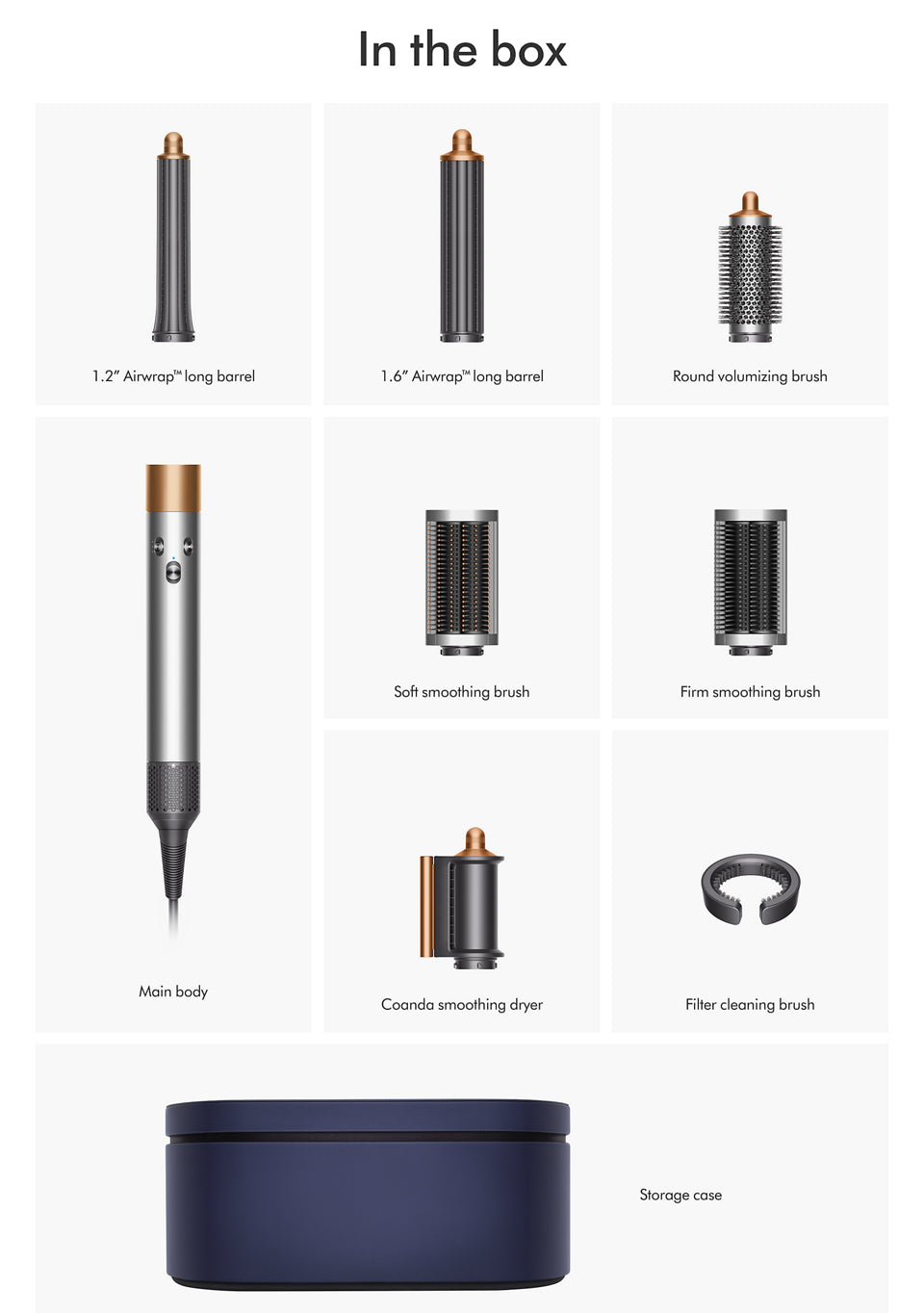 DYSON AIRWRAP MULTI-STYLER COMPLETE LONG in NICKEL/COPPER