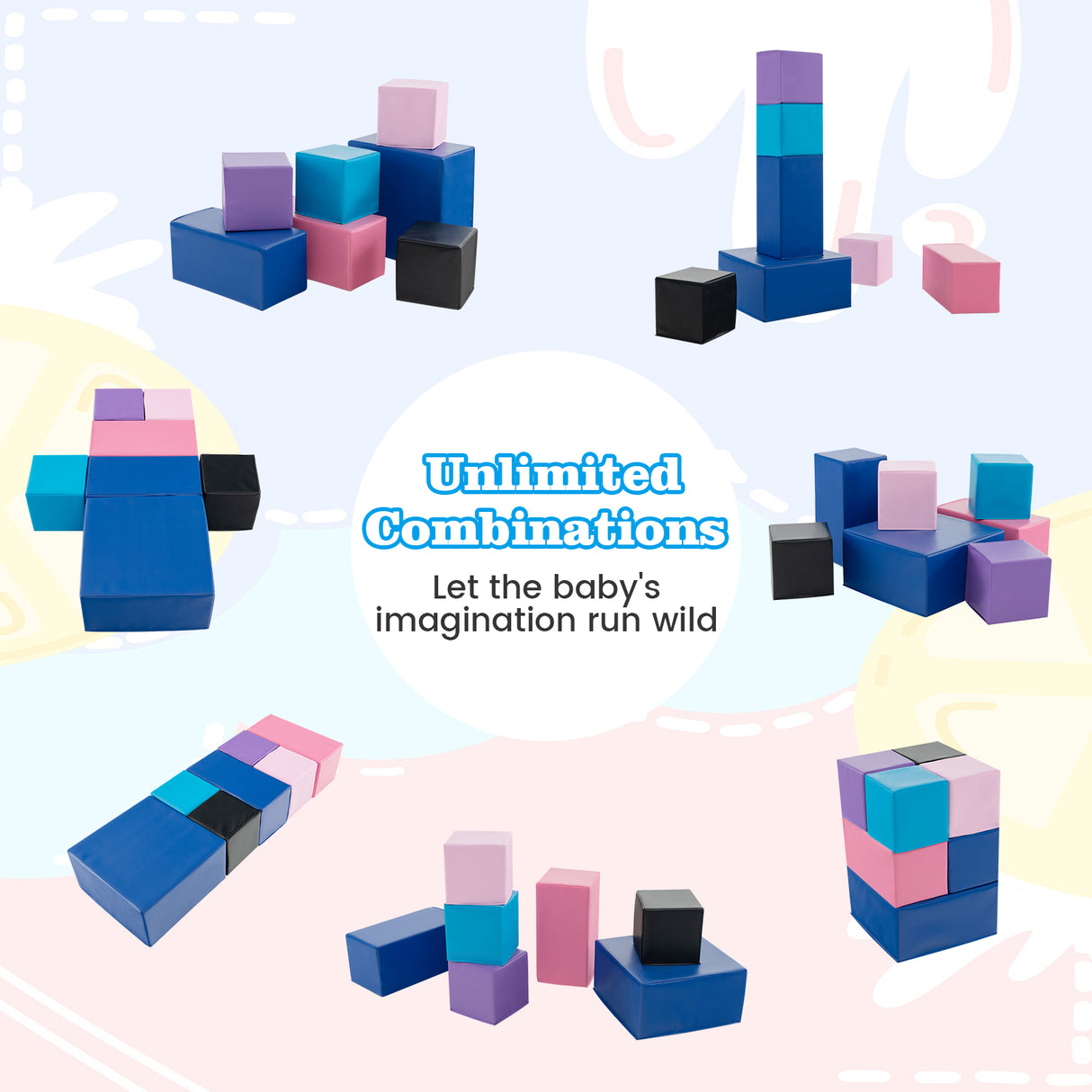 7-Piece Big Foam Building Blocks for Toddlers and Kids