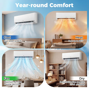 Blast Pro Series 24000 BTU 20 SEER2 208-230V Wifi Enabled Mini Split Air Conditioner and Heater