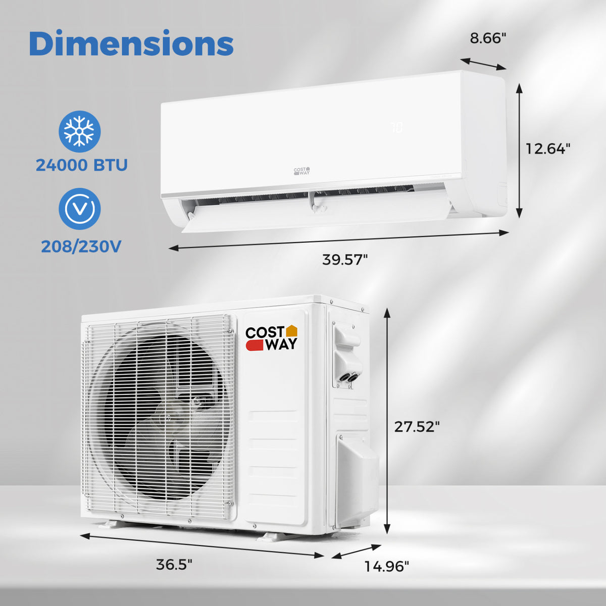Blast Pro Series 24000 BTU 20 SEER2 208-230V Wifi Enabled Mini Split Air Conditioner and Heater
