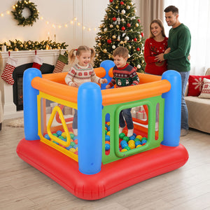 Blow Up Jumping House for Kids with Transparent Side Walls-Blue