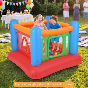 Blow Up Jumping House for Kids with Transparent Side Walls-Blue