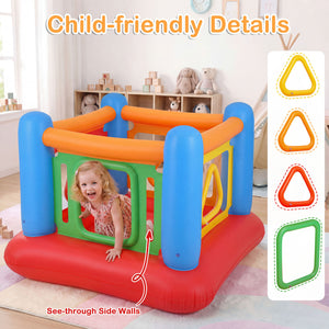 Blow Up Jumping House for Kids with Transparent Side Walls-Blue