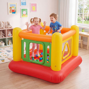 Blow Up Jumping House for Kids with Transparent Side Walls-Red
