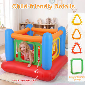 Blow Up Jumping House for Kids with Transparent Side Walls-Red