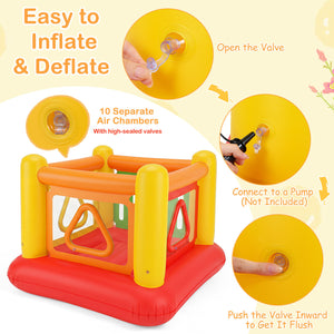 Blow Up Jumping House for Kids with Transparent Side Walls-Red