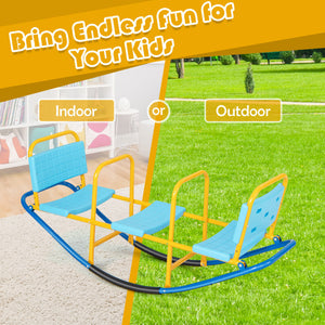 Outdoor Kids Seesaw Swivel Teeter for 3 to 8 Years Old-Blue