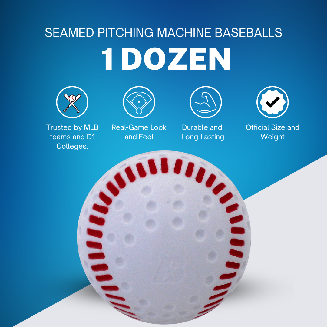 Seamed Pitching Machine Baseballs-1 dozen