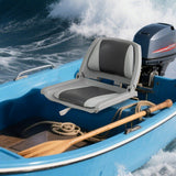 Boat Seat Folding Low Back Boat Chair with Marine-Grade PVC-White