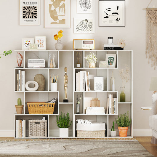 47 Inch 6-Cube Open-back Geometric Bookshelf for Bedroom Living Room-White