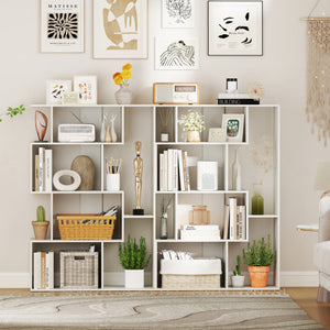 47 Inch 6-Cube Open-back Geometric Bookshelf for Bedroom Living Room-White