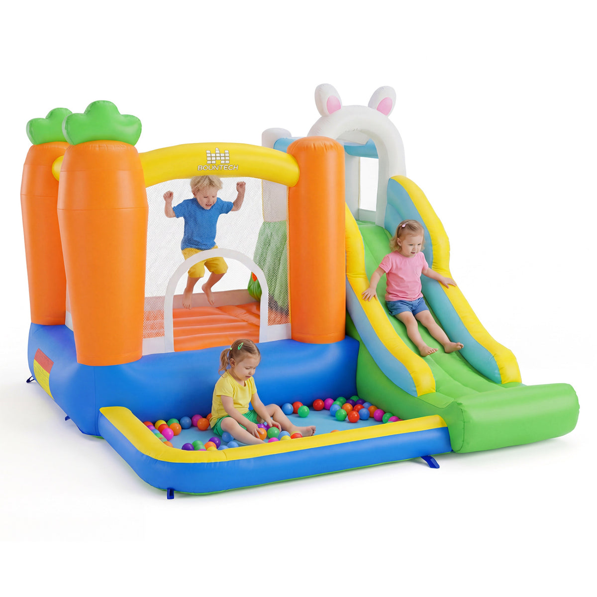 Bounce House for Kids 3-12 with Climbing Wall for Backyard Party