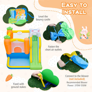 Bounce House for Kids 3-12 with Climbing Wall for Backyard Party