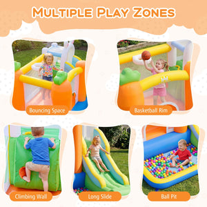 Bounce House for Kids 3-12 with Climbing Wall and 370W Blower for Backyard Party