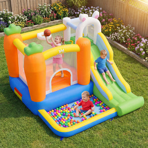 Bounce House for Kids 3-12 with Climbing Wall and 480W Blower for Backyard Party