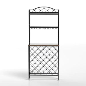 Tall Wine Holder Stand With Wine Glass Holder