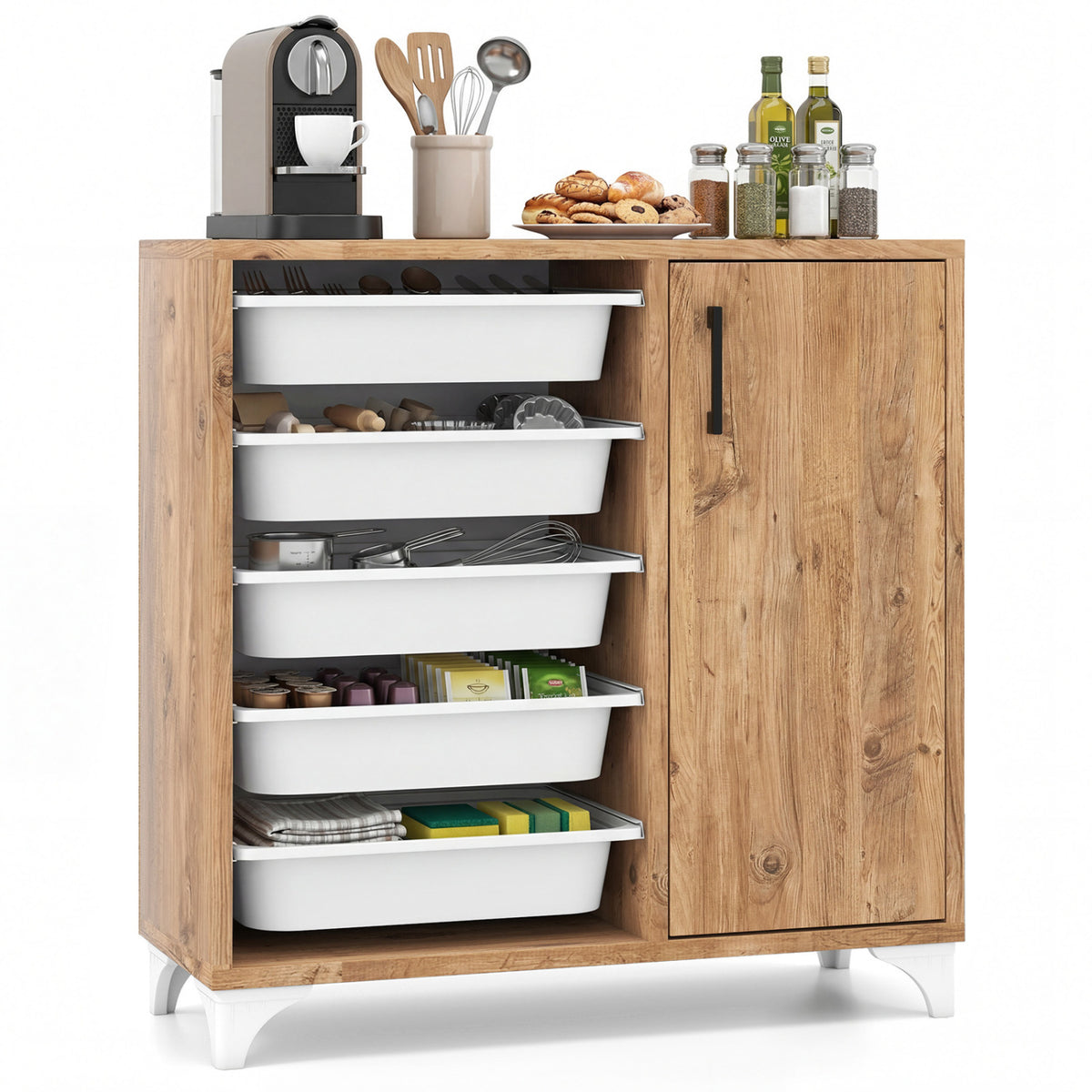 Buffet Cabinet Sideboard with Storage and Removable Drawers