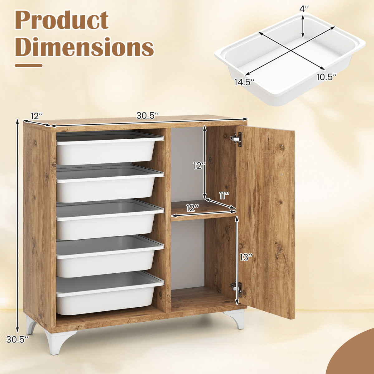 Buffet Cabinet Sideboard with Storage and Removable Drawers