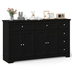 Buffet Sideboard 59" Modern Coffee Bar Station Console Table-Black
