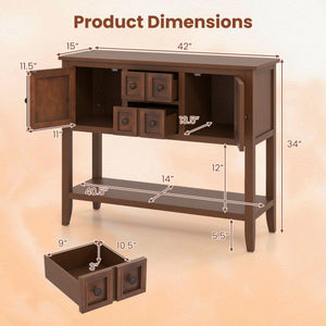 Buffet Sideboard Cabinet with 2 Doors and 2 Drawers-Brown