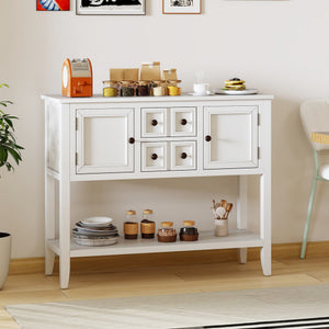 Buffet Sideboard Cabinet with 2 Doors and 2 Drawers-White