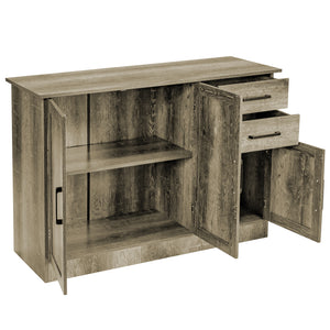 Buffet Storage Cabinet Kitchen Sideboard with 2 Drawers-Gray
