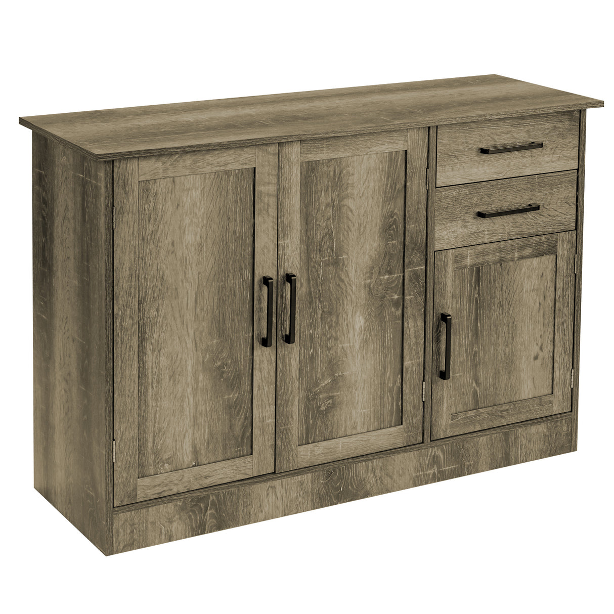 Buffet Storage Cabinet Kitchen Sideboard with 2 Drawers-Gray
