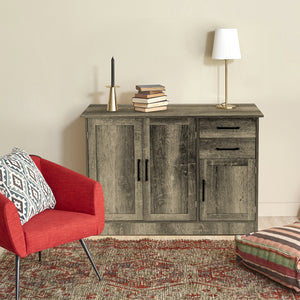 Buffet Storage Cabinet Kitchen Sideboard with 2 Drawers-Gray
