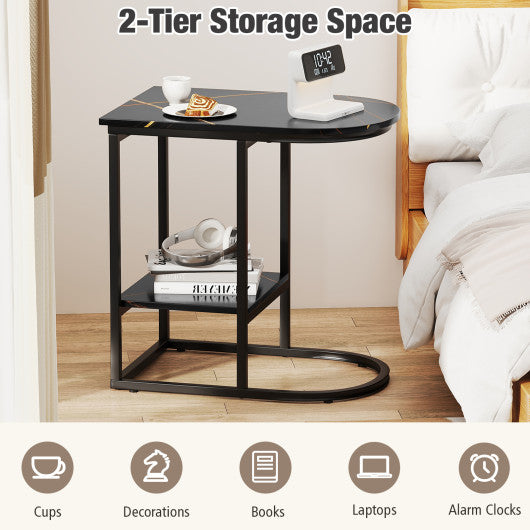TV Stand with Electric Fireplace LED Lights and Remote Controls for TVs Up to 40 Inch-White