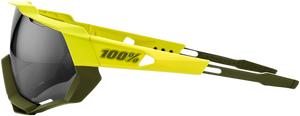 100% Speedtrap Sunglasses - Yellow - Black Mirror Lens 61023-004-61