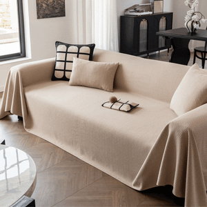 Herringbone Textured Sofa Throw Blanket, Durable Pet Friendly Modern Couch Slipcover