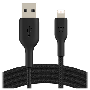Belkin Boost Up Charge USB A to Apple Lightning Braided Cable 3ft Black by Belkin