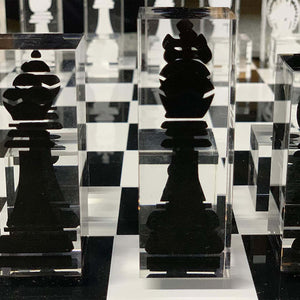 Infinity Lucite 17-Inch Lucite Chess Set by Pursonic