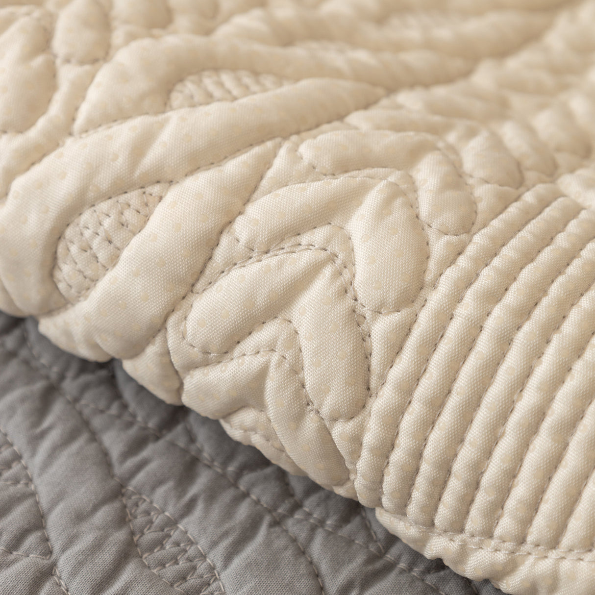 Geometric Textured Cotton Quilted Sofa Cover, Non-Slip Washable Couch Protector