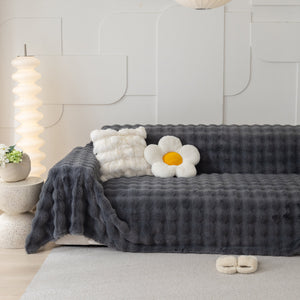 Faux Rabbit Fur Throws for Sofas, Stylish Throw Blankets for Couch and Couch Throw Cover