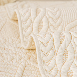 Geometric Textured Cotton Quilted Sofa Cover, Non-Slip Washable Couch Protector