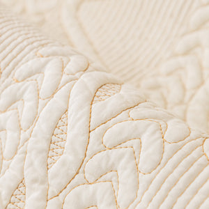 Geometric Textured Cotton Quilted Sofa Cover, Non-Slip Washable Couch Protector