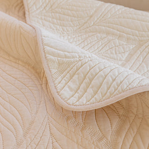 Leaf Vein Textured Cotton Quilted Sofa Slipcover, Non-Slip Modular Couch Covers