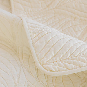 Leaf Vein Textured Cotton Quilted Sofa Slipcover, Non-Slip Modular Couch Covers
